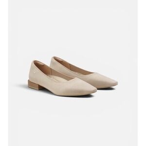 VIVAIA Minnie Pro Square‎ Toe Pointed Low Block Heels in Almond